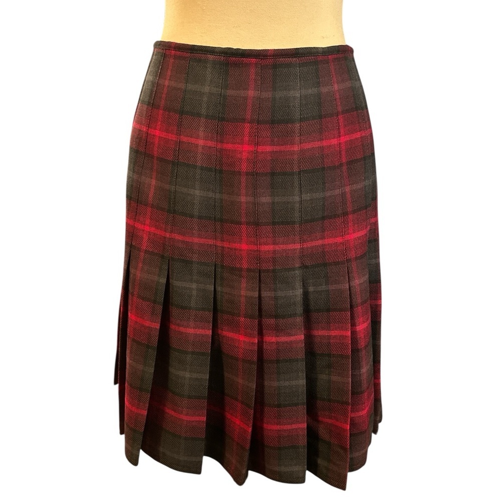 Bianca Nygard Tartan A-Line Skirt - Black Red and Green